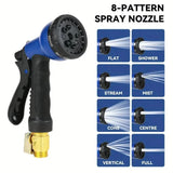 100ft Lightweight & No-Kink Flexible Garden Hose - 8 Function Nozzle, 3/4 Inch Solid Brass Fittings