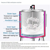 Heavy-Duty 220V Stainless Steel Commercial Milk And Ice Cream Mix Pasteurizer Machine [Without Plug] (SAK81320)