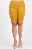 Plus Size High Waist Solid Stretch Short Pants