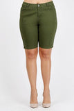 Plus Size High Waist Solid Stretch Short Pants
