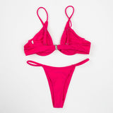 Sexy Push Up Underwired V-bar Bikini Women Swimsuit Female Swimwear Two-pieces Bikini set Micro Thong Bathing Suit Swim Lady