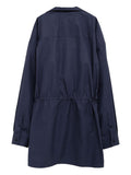 Balenciaga Women Elasticated Waistband Cotton Shirt Mini Dress