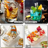 101oz. Ice Cube Tray Set - 64 Pcs Silicone Ice Cube Tray With Lid & Bin