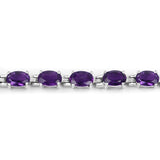 7.98 Carat Genuine Amethyst .925 Sterling Silver Bracelet