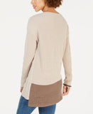 Style & Co Petite Colorblocked Tunic Sweater