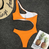 Asymmetric One shoulder Female Swimwear One piece swimsuit Women Monokini Bather Trikini High Cut Out Bathing Suit Swim Bodysuit