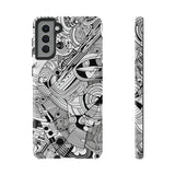 B&W ABSTRACT DOODLE | Tough Phone Case