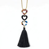 Inc Gold-Tone Resin Heart and Tassel Pendant Necklace, 30 + 3 Extender