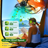 10400mAh USB Battery Powered Hanging Tent Lantern Fan Power Bank