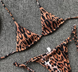 Sexy Leopard Bikini 2025 Halter Swimsuit Women String Swimwear Female Micro Bikini Set Brazilian Bathing Suit Push Up Swim Wear