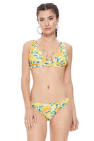 TEXTURED LEMON PRINT BIKINI SET