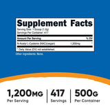 Nutricost N-Acetyl L-Cysteine (NAC) Powder Supplement, 500 Grams, 417 Servings