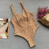 Bow Knotted Polka Dot Leopard Bikini Women High Leg Cut Swimwear Female Ribbed Swimsuit Sexy Brazilian Bathing Suit Swim Lady