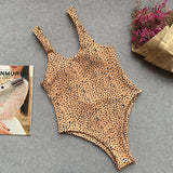Bow Knotted Polka Dot Leopard Bikini Women High Leg Cut Swimwear Female Ribbed Swimsuit Sexy Brazilian Bathing Suit Swim Lady