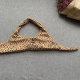 Bow Knotted Polka Dot Leopard Bikini Women High Leg Cut Swimwear Female Ribbed Swimsuit Sexy Brazilian Bathing Suit Swim Lady