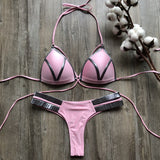 Sexy Halter Push Up Brazilian Bikini 2025 Women Bandage String Swimsuit Female Swimwear Two Pieces Bikini Set Bathing Suit Swim