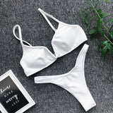 Ribbed V Shape Thong Bikini Women Swimwear Swimsuit Female Two-pieces Bikini set High Cut Bather Bathing Suit Swim Beachwear