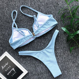 Ribbed V Shape Thong Bikini Women Swimwear Swimsuit Female Two-pieces Bikini set High Cut Bather Bathing Suit Swim Beachwear