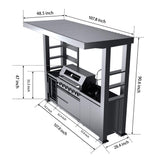 Castelle Flame Blaze 108-Inch 6-Burner 85K BTU Deluxe Stainless Steel Liquid Propane Outdoor Kitchen Grill Island With Wine Cooler, Rotisserie, Cabinets, And Granite Countertops (SAK58310)