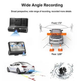 1080P 3-Camera Recorder Dash Cam with Night Vision