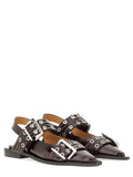Ganni Women Ballerina Con Fibbia