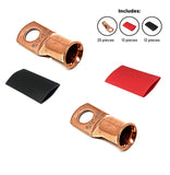 1/0 Gauge Cable Lugs with Heat Shrink Tubing Kit
