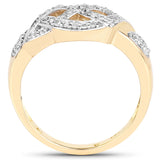 14K Yellow Gold Plated 0.21 Carat Genuine White Diamond .925 Sterling Silver Ring