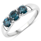 1.03 Carat Genuine Blue Diamond 14K White Gold Ring