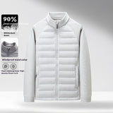 Mens Stand-Up Collar Patchwork Lightweight & Warm Down Jacket