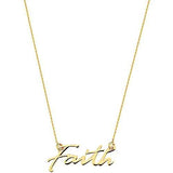 10K Gold Faith Necklace for Women Adjustable from 16" to 18"