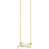 10K Gold Faith Necklace for Women Adjustable from 16" to 18"