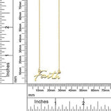 10K Gold Faith Necklace for Women Adjustable from 16" to 18"