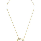 10K Gold Faith Necklace for Women Adjustable from 16" to 18"