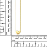 10K Gold Puffed Heart Necklace for Women Adjustable