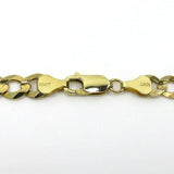 10K Solid Yellow Gold Curb Cuban Link Chain Pendant Necklace 7mm