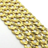 10K Solid Yellow Gold Curb Cuban Link Chain Pendant Necklace 7mm