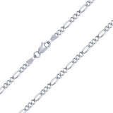 10K White Gold Men Women 2.5mm Solid Figaro Chain Pendant Necklace