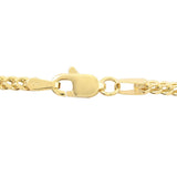 10K Yellow Gold 2MM Wheat Franco Box Chain Pendant Necklace
