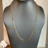 10k Yellow Gold 5MM Curb Chain Cuban Link Necklace 16"-30" Made In Italy