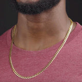 10k Yellow Gold 5MM Curb Chain Cuban Link Necklace 18"