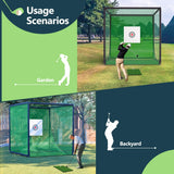 [10X10FT] Golf Practice Net Cage With Metal Frame (SAK41786)