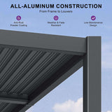 [10X12FT] Alora Modern Louvered Aluminum Pergola With Sloped Roof (SAK41765)