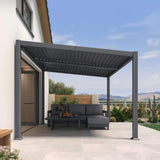 [10X12FT] Alora Modern Louvered Aluminum Pergola With Sloped Roof (SAK41765)