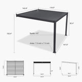 [10X12FT] Alora Modern Wall-Mounted Louvered Pergola With Aluminum Frame (SAK45912)