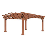 [12X14FT] Alora Luxury Outdoor All-Season Backyard Cedar Wood Gazebo Pergola With Arched Roof And Stakes For Patios (SAK68194)
