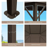 [10X12FT] Premium Outdoor Hardtop Patio Gazebo W/ Galvanized Steel Top & Aluminum Frame (SAK74065)