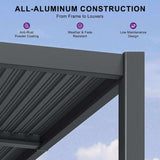 [10X14FT] Alora Modern Wall-Mounted Louvered Pergola With Aluminum Frame (SAK30048)