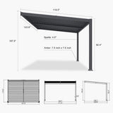 [10X14FT] Alora Modern Wall-Mounted Louvered Pergola With Aluminum Frame (SAK30048)