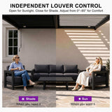 [10X14FT] Alora Modern Wall-Mounted Louvered Pergola With Aluminum Frame (SAK30048)
