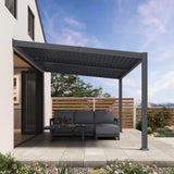 [10X14FT] Alora Modern Wall-Mounted Louvered Pergola With Aluminum Frame (SAK30048)